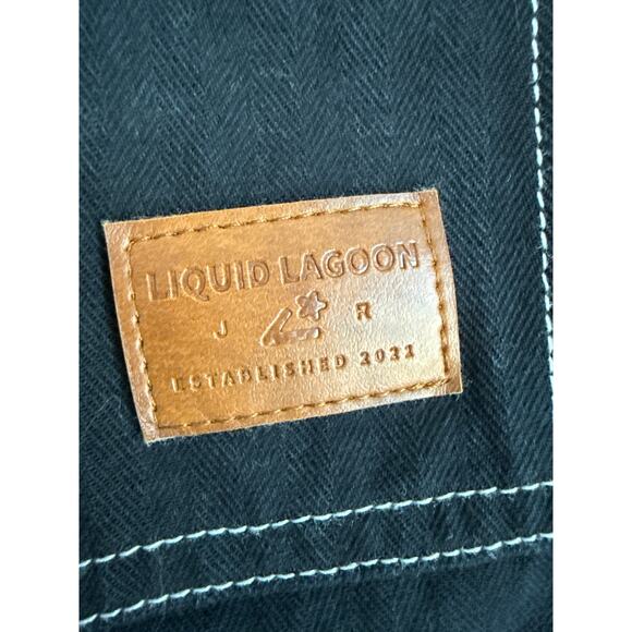 Liquid Lagoon Black Denim Skater Work Pants 33x32 Utility Cargo Style - Picture 5 of 8